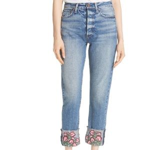 NWT AO.LA Alice + Olivia Embroidered Jeans